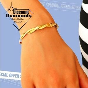 18K  Gold Titanium Double Twist Snake Chain Bracelet - Women's Jewelry